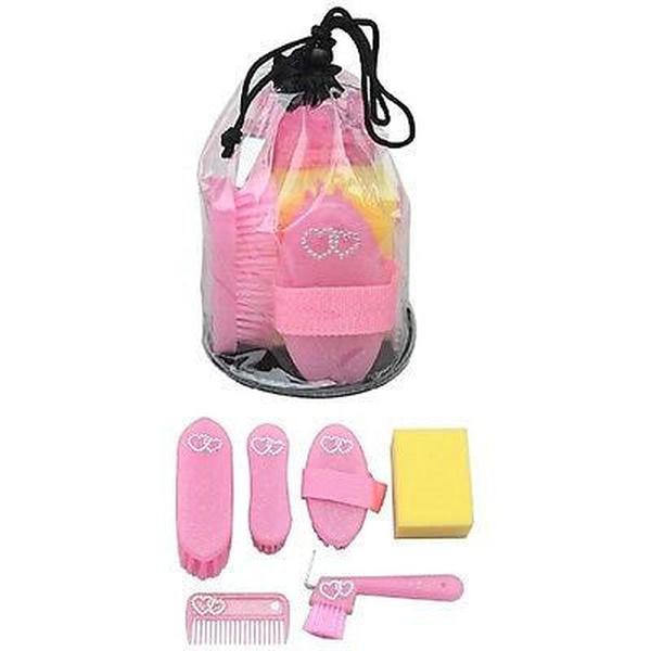 Elico Wexford Childrens Junior Glitter Hearts 6 Piece Grooming Kit  Pink Purple
