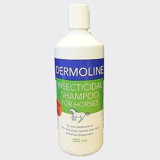 Dermoline Insecticidal Shampoo for Horses Treats Lice Cleans Conditions Coat - 500ml