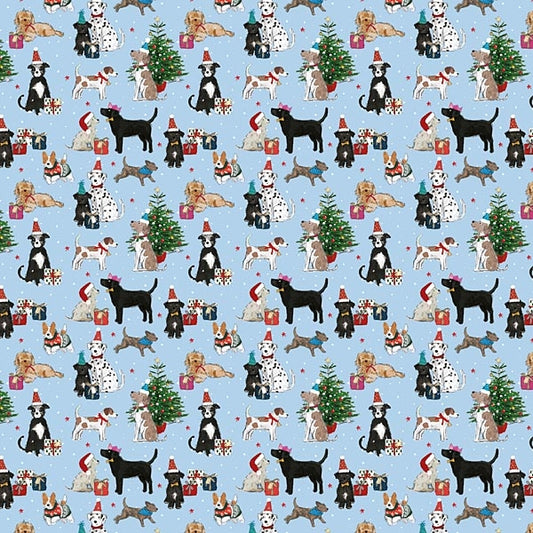 Christmas Themed Quality  Gift Wrapping Paper 5 Sheets 5 Tags