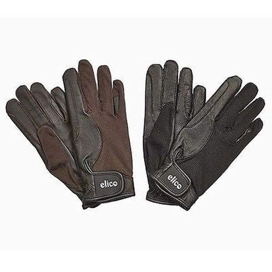 Elico Kilburn Soft Leather Palm Gloves Ideal for Competition Use Breathable Large Brown