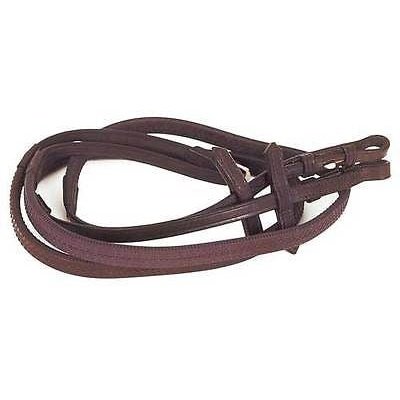 Heritage English Leather Rubber Reins Leather Rein Stop Black & Havana 54" 5/8"