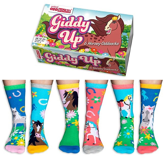 Giddy Up Gift Box of Childrens Socks (Uk 12 - 5)