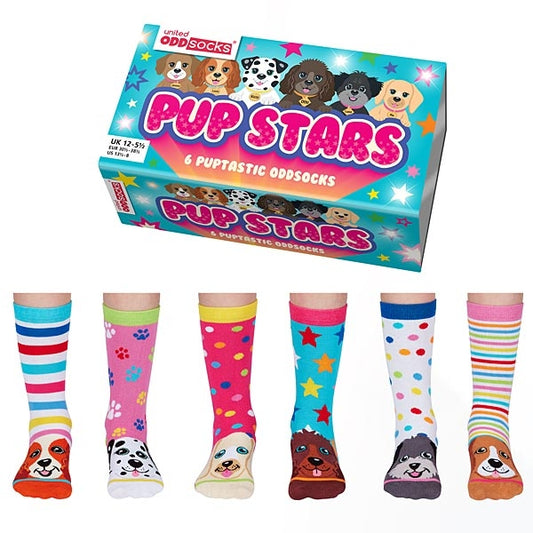 PUP Stars Gift Box of Childrens Socks (Uk 12 - 5)